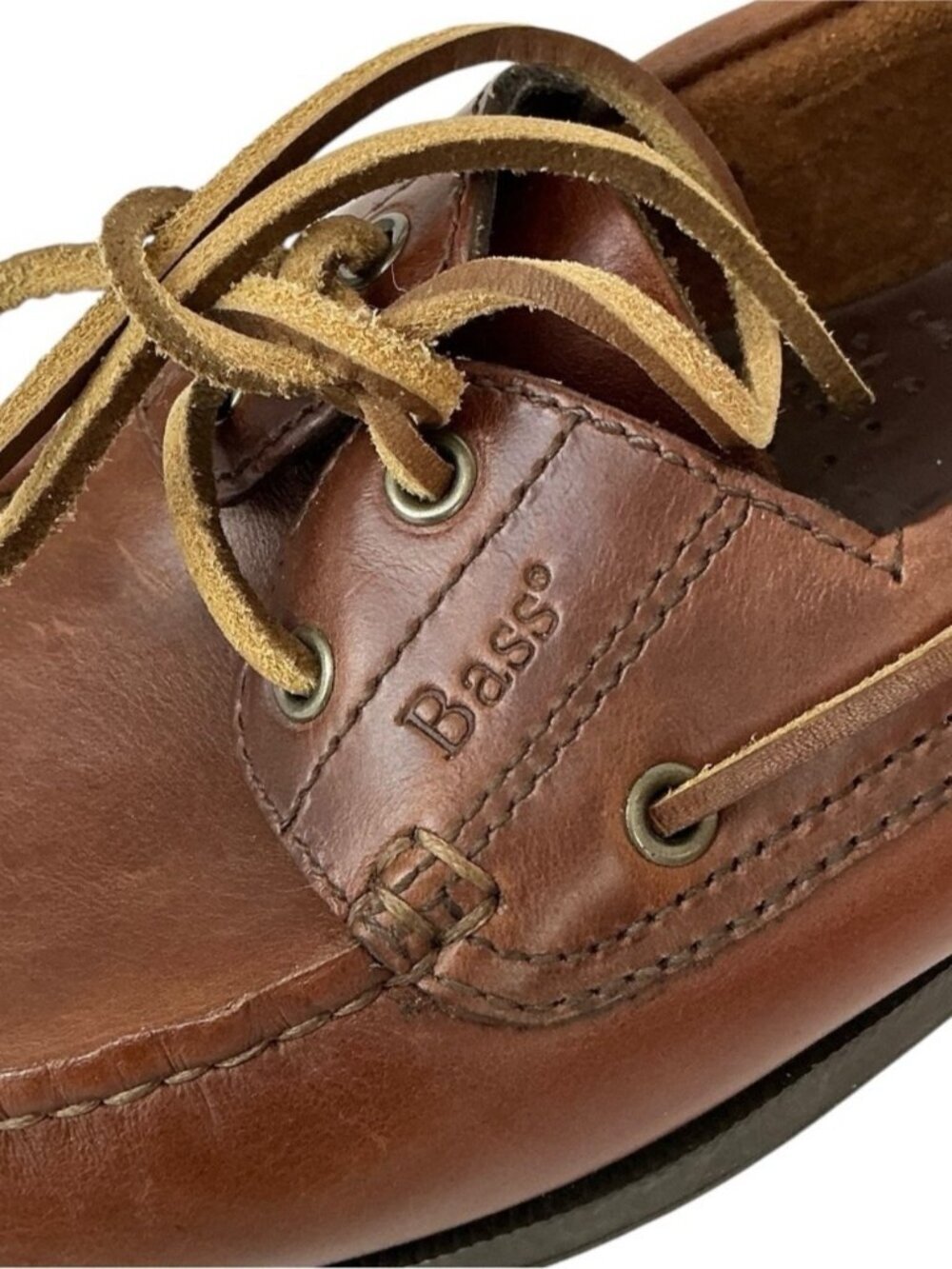 Bass Men’s Leather Boat Shoe Seafarer Dockside Loafer Size 8W - Picture 8 of 15
